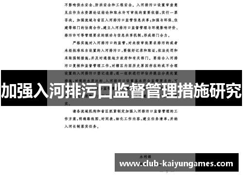 加强入河排污口监督管理措施研究