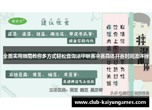 全面实用指南教你多方式轻松查询法甲联赛决赛具体开赛时间流详程 全面实用指南教你多方式轻松查询法甲联赛决赛具体开赛时间流详程