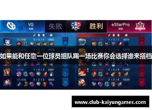 如果能和任意一位球员组队踢一场比赛你会选择谁来搭档